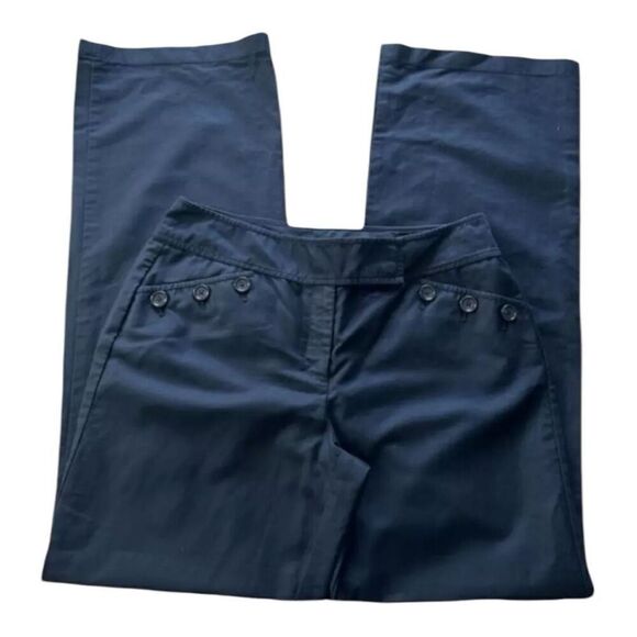 Ann Taylor Women Black Dress Pants Size 4 Mid Rise Wide Leg Zipper Closure - Picture 8 of 8